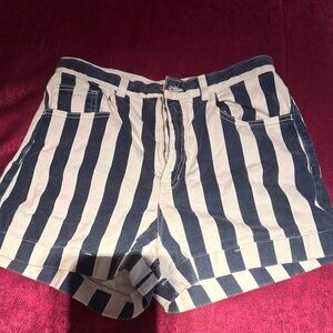 Striped Navy and White Women's Shorts American Apparel size 31